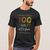 100th Day Kids Gift 100 Days Of 4th Grade 100 Days Tシャツ (正面)