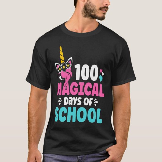 100th Day of Kindergarten For Girls 100 Magical Da Tシャツ (正面)