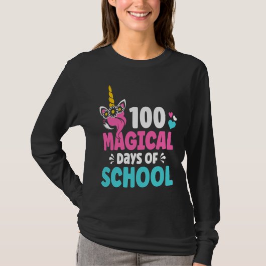 100th Day of Kindergarten For Girls 100 Magical Da Tシャツ (正面)