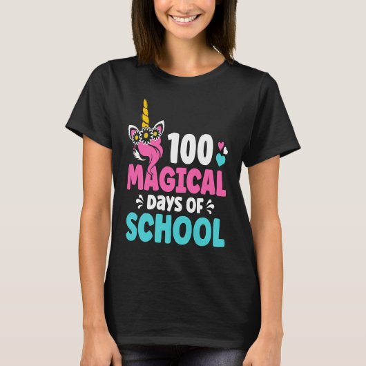 100th Day of Kindergarten For Girls 100 Magical Da Tシャツ (正面)