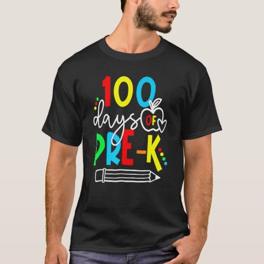 100th Day Of Pre K Funny 100 Days School Teachers  Tシャツ (正面)