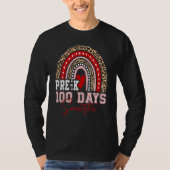 100th Day Of Pre K Teacher 100 Days Smarter Rainb Tシャツ (正面)