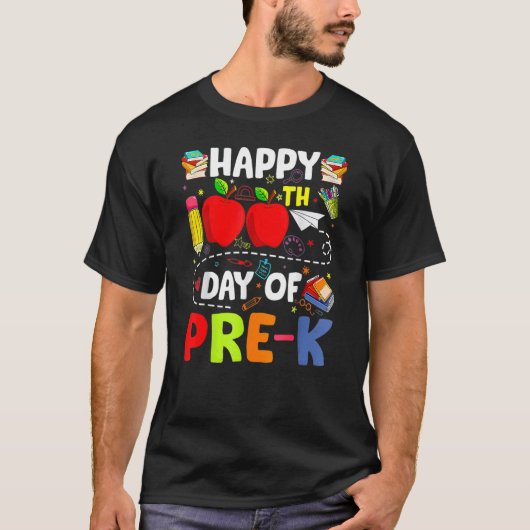 100th Day Of Pre K Teachers Kids 100 Days Of Schoo Tシャツ (正面)