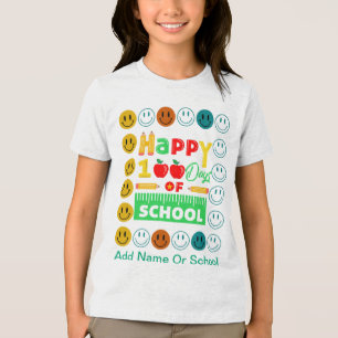 100th Day of Schoolかわいいスマイル顔 トライブレンドTシャツ