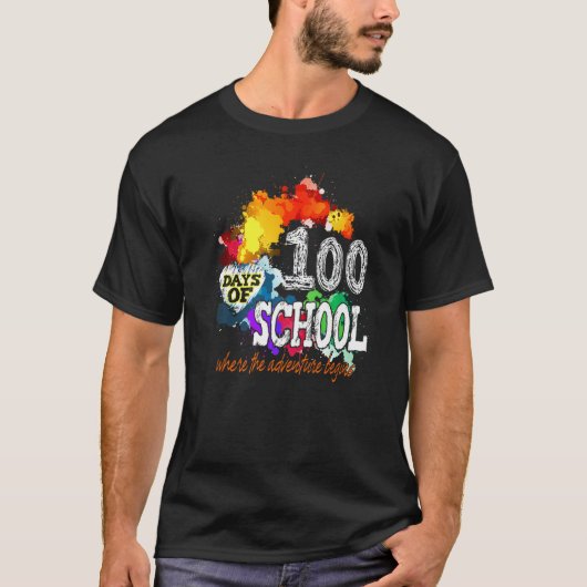 100th Day of School先生キッズハッピー100日B Tシャツ (正面)