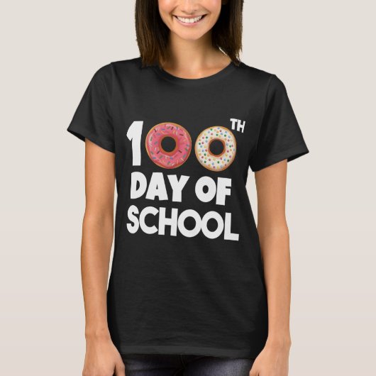 100th Day of School先生ドーナツ100日 Tシャツ (正面)