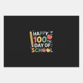 100th Day of School先生ハッピー100日 ラッピングペーパーシート (正面)