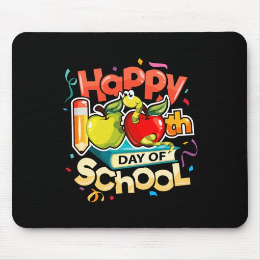 100th Day Of School先生レインボー100日 頭が切れる マウスパッド (正面)