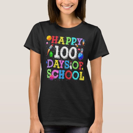 100th Day of School先生子供宇宙飛行士O Tシャツ (正面)