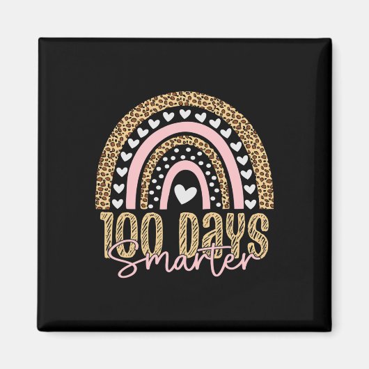 100th Day Of School先生100日レインボーレオパ マグネット (正面)