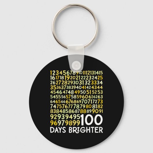 100th Day Of School先生100日明るい数学 キーホルダー (正面)