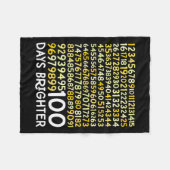 100th Day Of School先生100日明るい数学 フリースブランケット (正面(横))
