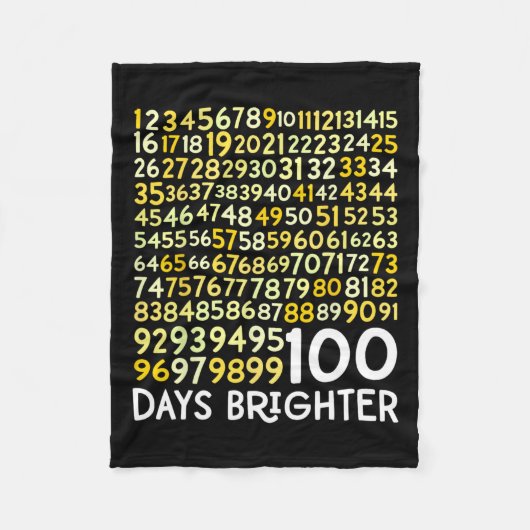 100th Day Of School先生100日明るい数学 フリースブランケット (正面)