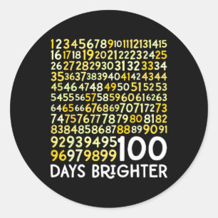 100th Day Of School先生100日明るい数学 ラウンドシール