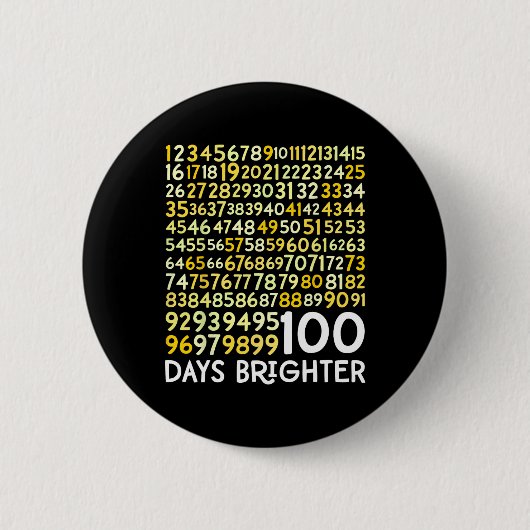 100th Day Of School先生100日明るい数学 缶バッジ (正面)