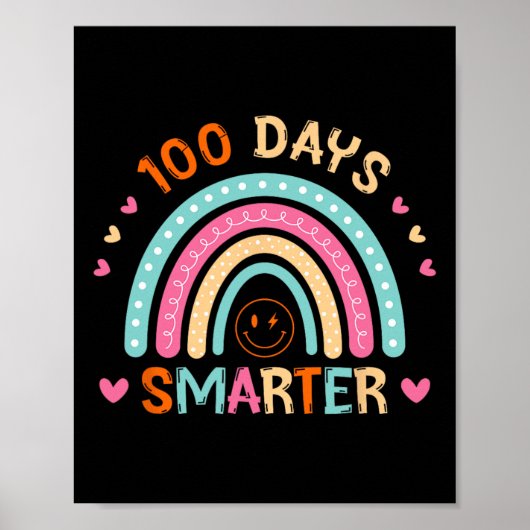 100th Day Of School先生100日頭が切れる Rainb ポスター (正面)