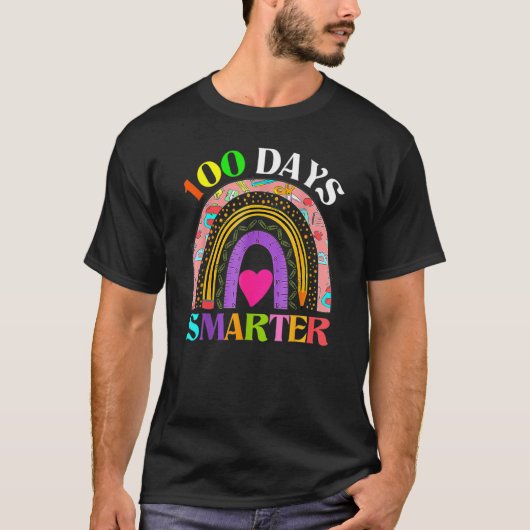 100th Day Of School先生100日頭が切れる Rainb Tシャツ (正面)