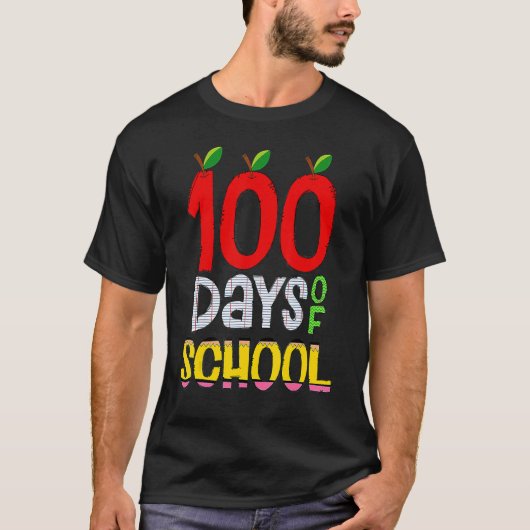 100th Day Of School先生100日頭が切れる Rainb Tシャツ (正面)