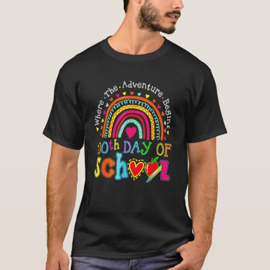 100th Day Of School先生100日頭が切れる Rainb Tシャツ (正面)