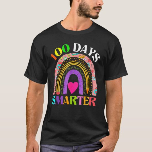 100th Day Of School先生100日頭が切れる Rainb Tシャツ (正面)