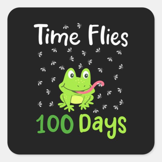 100th Day of School 100日34 スクエアシール (正面)