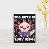 100th Day Of School 100 Days Is Alotl School Axolo カード (黄色い花)
