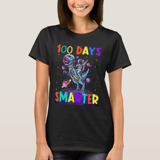 100th Day Of School 100 Days Smarter Books Space A Tシャツ (正面)
