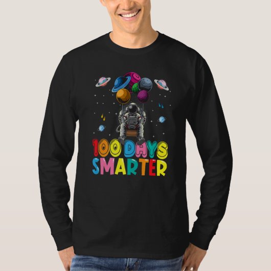 100th Day Of School 100 Days Smarter Space Astrona Tシャツ (正面)