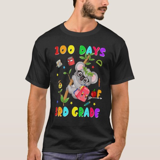 100th Day of School 3rd Grade Koala Happy 100 Days Tシャツ (正面)
