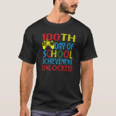 100th Day Of School Achievement Unlocked Gaming  B Tシャツ (正面)