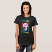 100th Day Of School Animal Axolotl Happy 100th Day Tシャツ (正面フル)