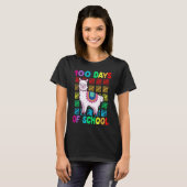 100th Day Of School Animal llama Lover Happy 100th Tシャツ (正面フル)