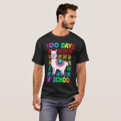 100th Day Of School Animal llama Lover Happy 100th Tシャツ (正面フル)