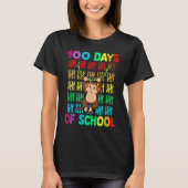 100th Day Of School Animal Monkey  Happy 100th Day Tシャツ (正面)