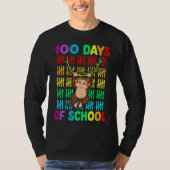 100th Day Of School Animal Monkey  Happy 100th Day Tシャツ (正面)