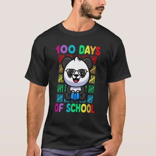 100th Day Of School Animal Panda Happy 100th Day K Tシャツ (正面)