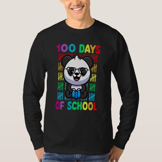 100th Day Of School Animal Panda Happy 100th Day K Tシャツ (正面)