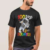 100th Day of School Astronaut Outer Space 100 Days Tシャツ (正面)
