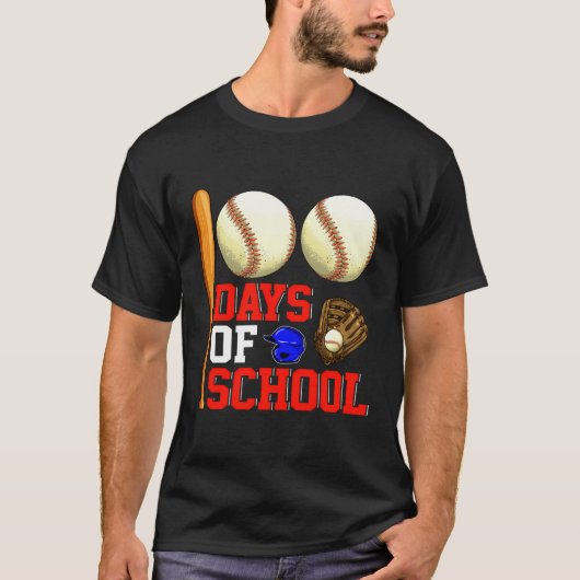 100th Day Of School Baseball先生生100 D Tシャツ (正面)