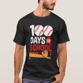 100th Day Of School Baseball 100 Days Smarter Teac Tシャツ (正面)