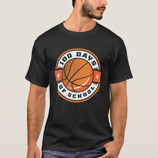 100th Day of School Basketball 100 Days Of School Tシャツ (正面)