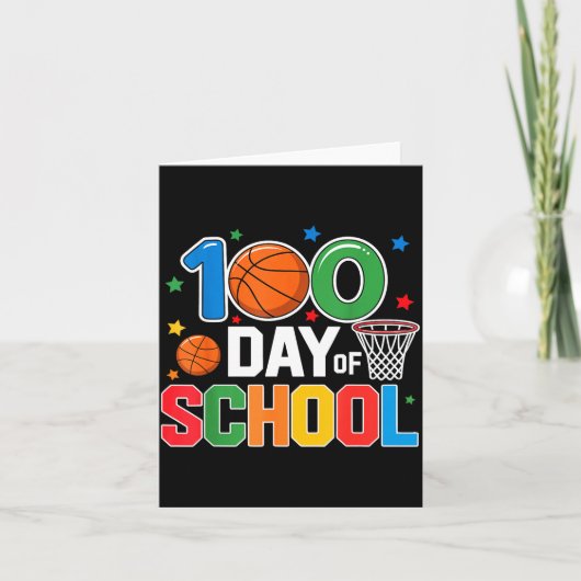 100th Day Of School Basketball - Kids 100 Days Of  カード (正面)