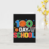 100th Day Of School Basketball - Kids 100 Days Of  カード (黄色い花)
