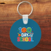 100th Day Of School Basketball - Kids 100 Days Of キーホルダー (正面)