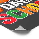 100th Day Of School Basketball - Kids 100 Days Of  ポスター (角)