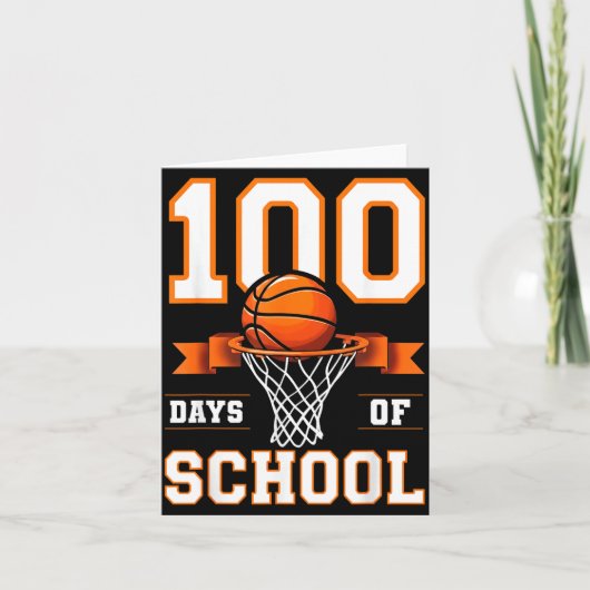 100th Day Of School Basketball Kids 100 Days Of Sc カード (正面)