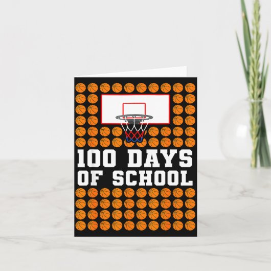 100th Day Of School Basketball Kids 100 Days Of Sc カード (正面)