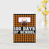 100th Day Of School Basketball Kids 100 Days Of Sc カード (黄色い花)