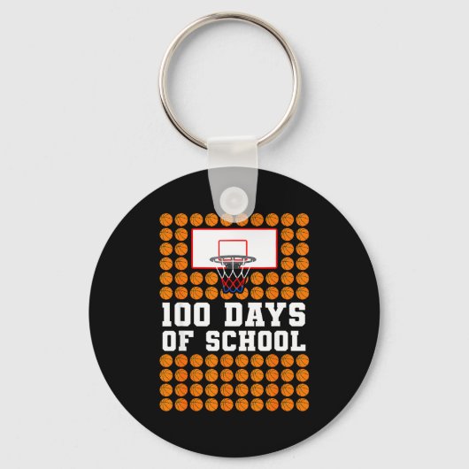 100th Day Of School Basketball Kids 100 Days Of Sc キーホルダー (正面)