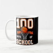 100th Day Of School Basketball Kids 100 Days Of Sc コーヒーマグカップ (左)